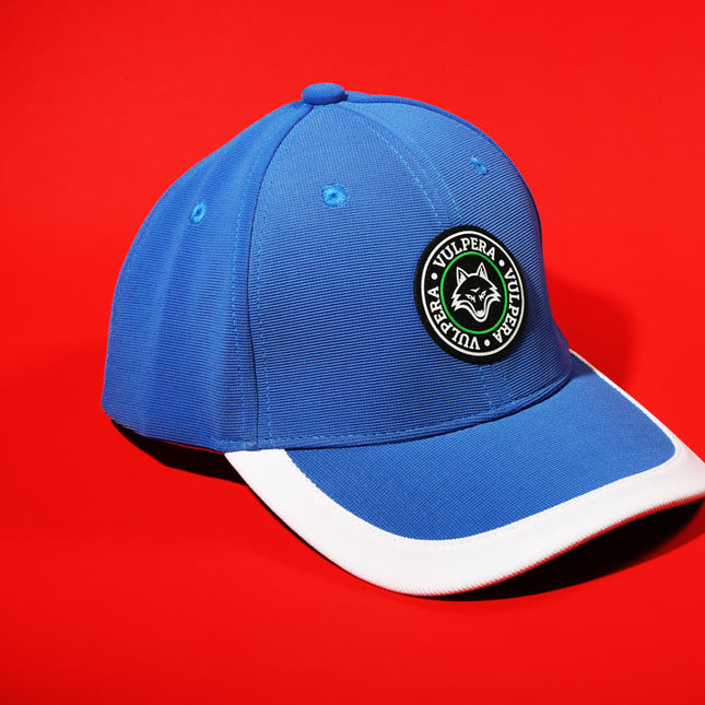 Vulpera Royal Crest Premium Baseball Cap | High-Density Silicone Logo | Royal Blue & White | Heavy Polyester 300+ GSM