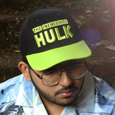 Vulpera x Marvel Official Hulk Premium Baseball Cap | 3D Embroidery | Black & Neon Green