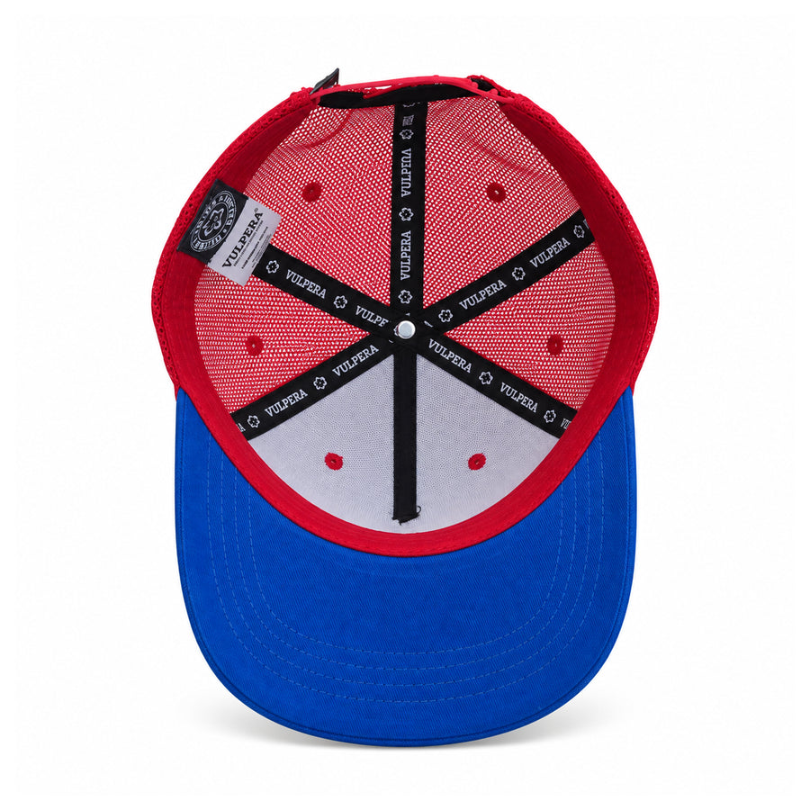 Vulpera Hardware Edition Premium Trucker Cap | Tricolour Red White Blue Mesh Baseball Cap
