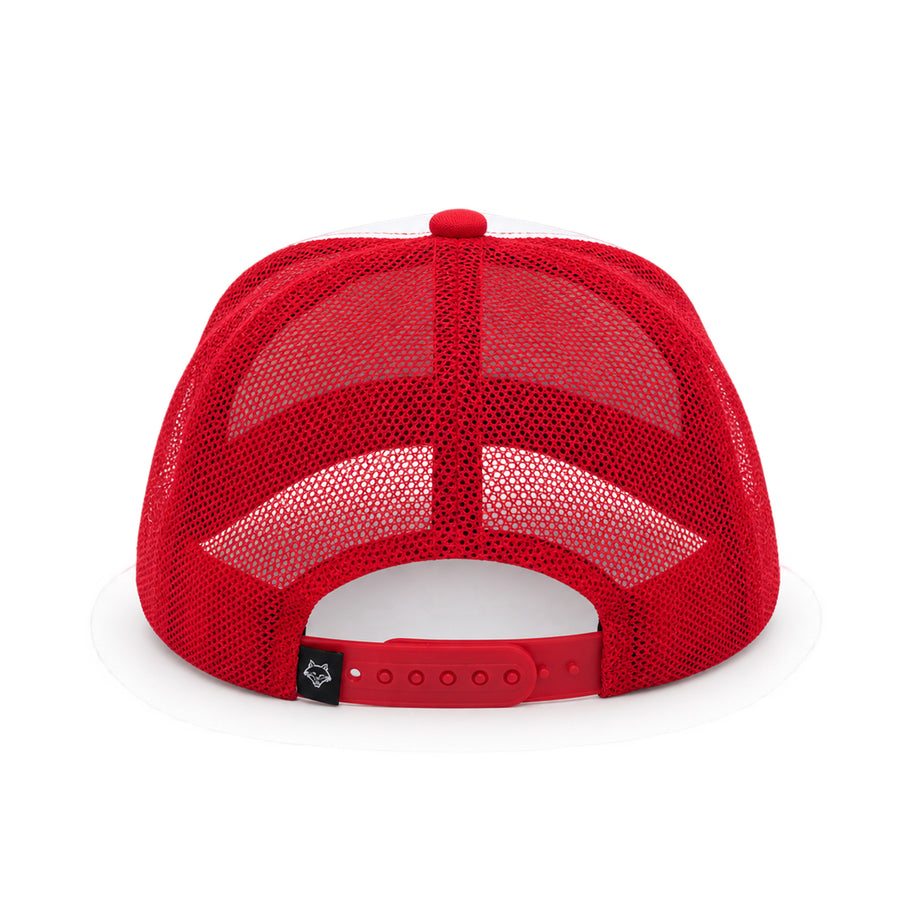 Vulpera Hardware Edition Premium Trucker Cap | Tricolour Red White Blue Mesh Baseball Cap