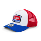 Vulpera Hardware Edition Premium Trucker Cap | Tricolour Red White Blue Mesh Baseball Cap