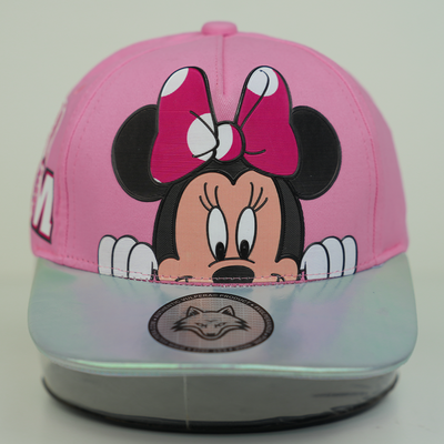 Vulpera x Disney Minnie Mouse Licensed Baseball Cap | Pink Rainbow Visor | Kids Cap
